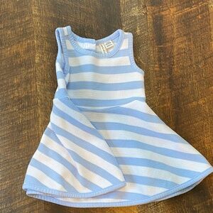 Janie and Jack Light Blue and White Striped infant Dress